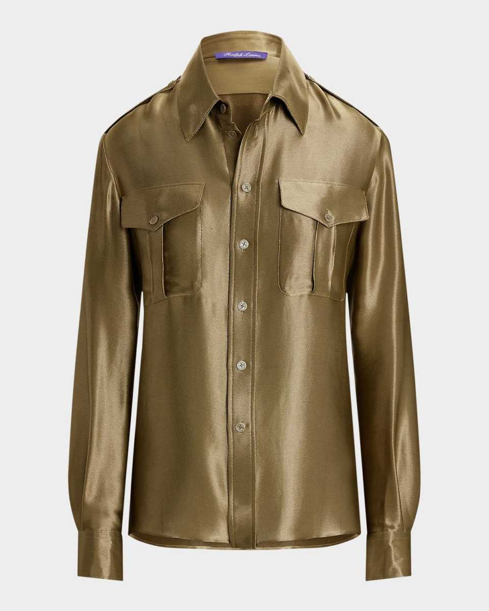 Natalie Metallic Satin Shirt